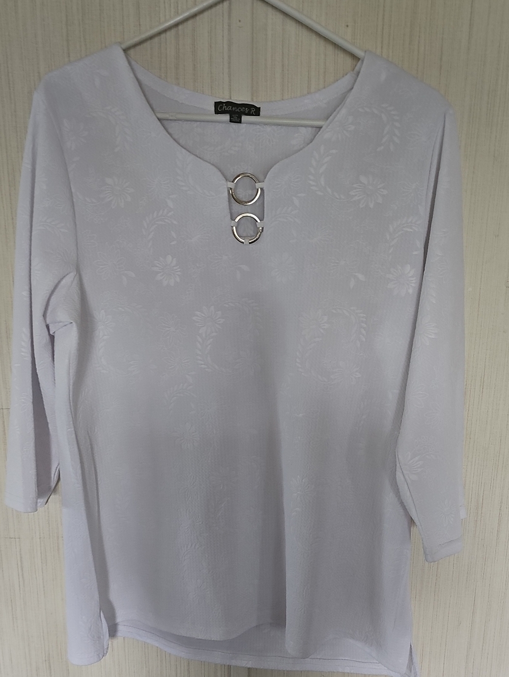 White Half Sleeve Blouse Xl